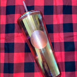 Starbucks holographic rose gold tumbler